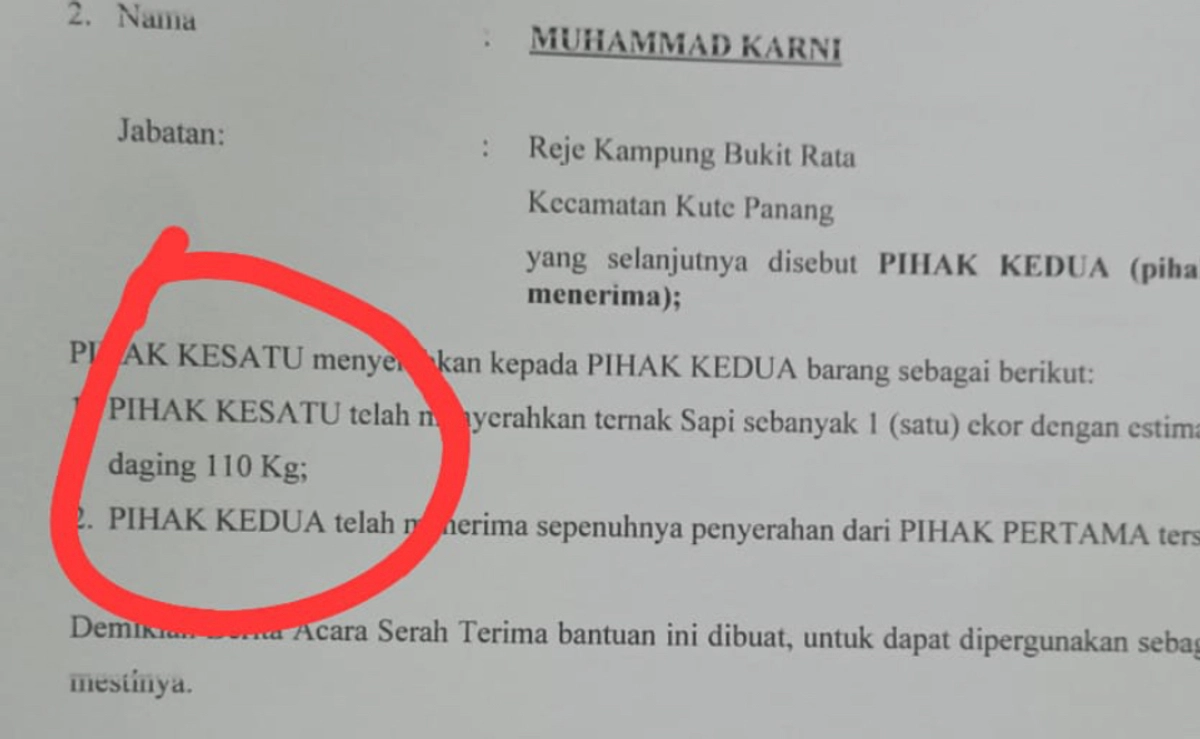 Selisih 30 Kg Daging Megang Aceh Tengah, Integritas Dipertanyakan