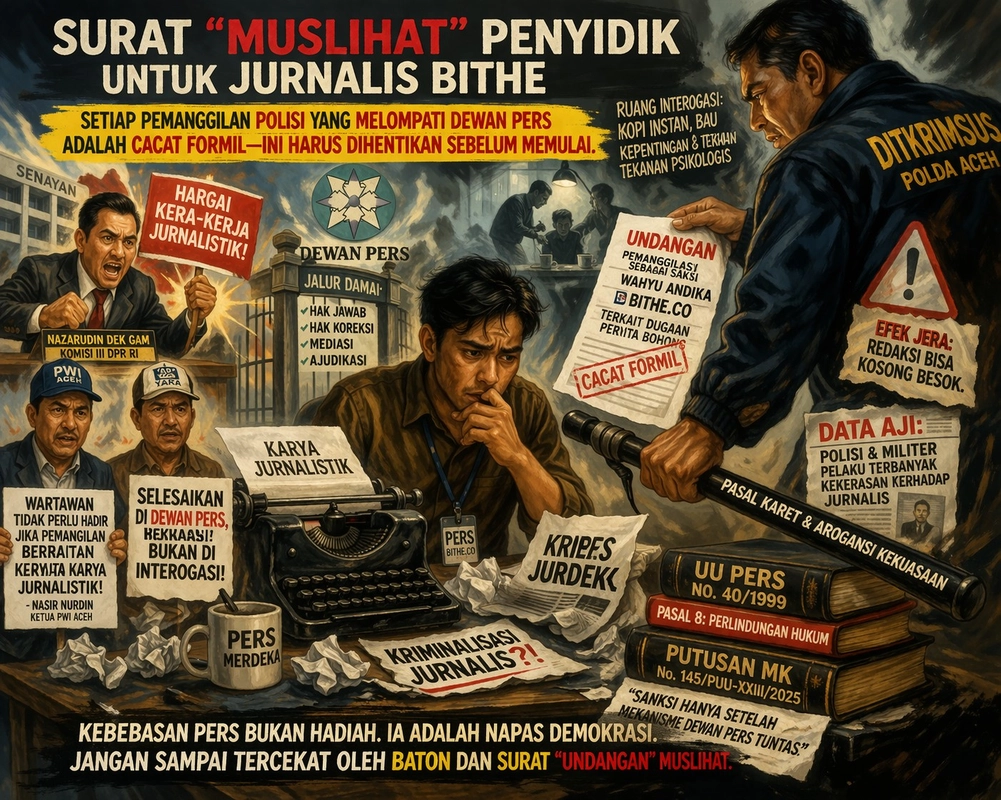 Wartawan Bithe Dipanggil Polisi, Dewan Pers dan UU Pers Diabaikan