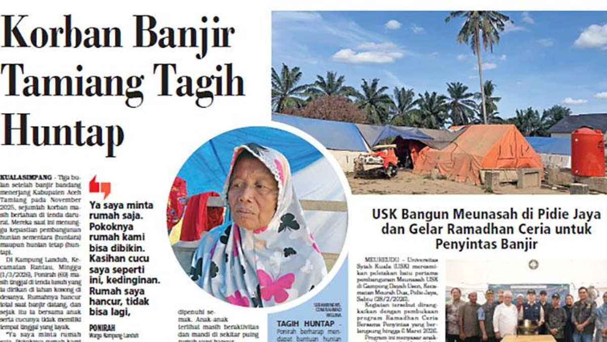 Warga Aceh Tamiang Masih Menunggu Huntap Tiga Bulan Pasca Banjir
