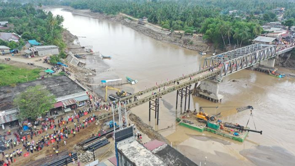 Jembatan Kutablang Kembali Terhubung, Mobilitas Logistik dan Ekonomi Aceh Pulih