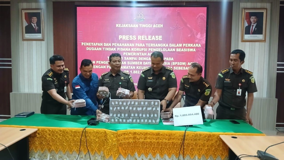 Kejati Aceh Sita Rp1,8 Miliar Beasiswa Korupsi, Imbau Pengembalian