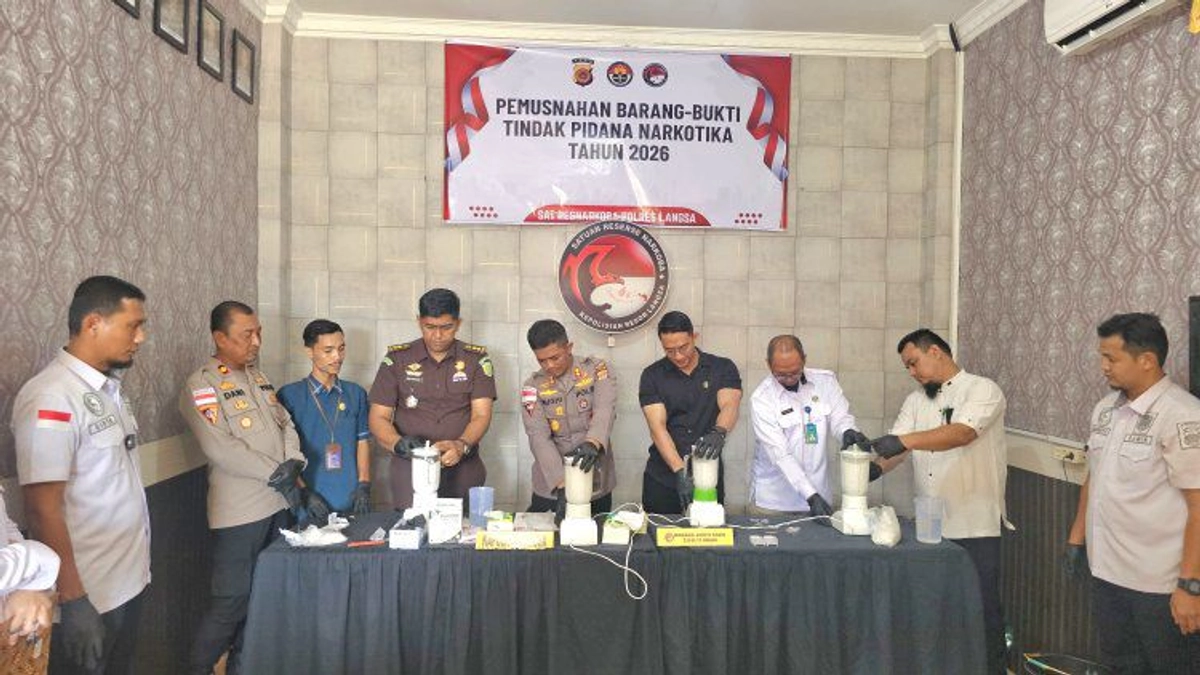 : Polres Langsa Musnahkan 2,5 kg Sabu, Cegah 20 Ribu Pengguna