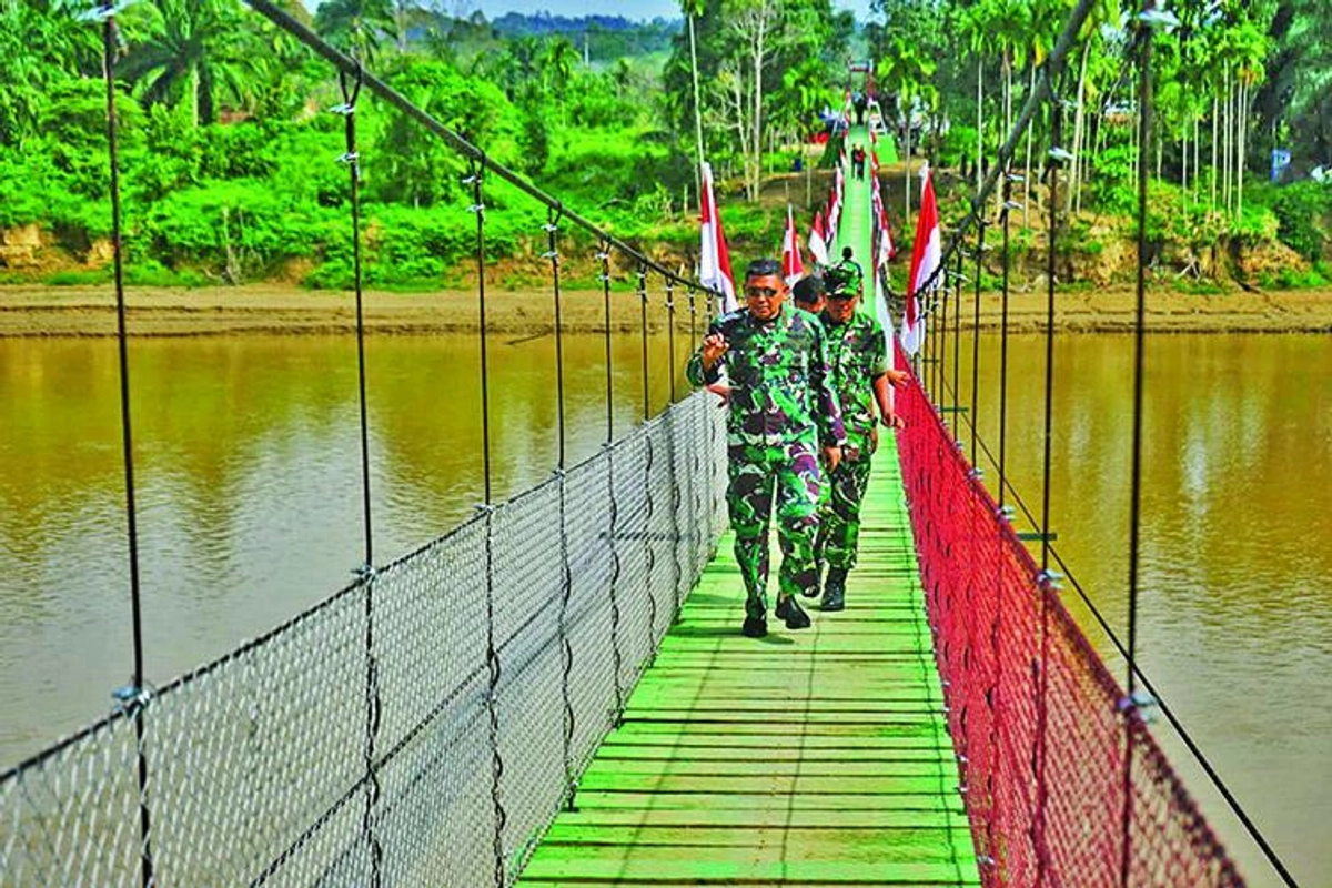 .Jembatan Gantung 240m di Aceh Tamiang Potong Waktu Sekolah ke 5 Menit