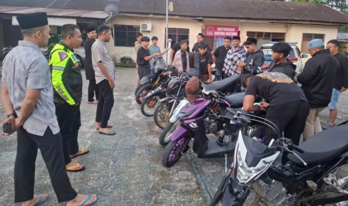 Satlantas Nagan Raya Sita 24 Motor Knalpot Brong, Balap Liar Dibubarkan